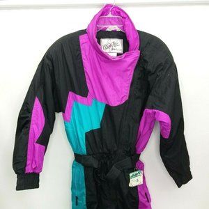 Profile Vintage 80s Full Body Ski Snow Suit Neon